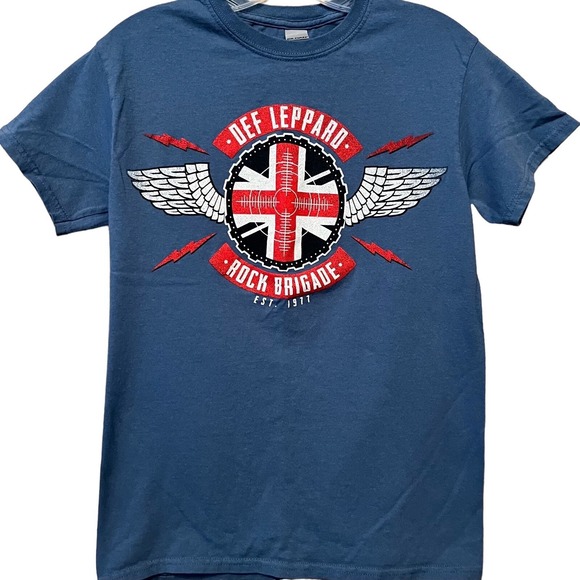 Gildan Other - Def Leppard TShirt Adult Small Blue Rock Brigade Tour 2019 Music Concert Groupie